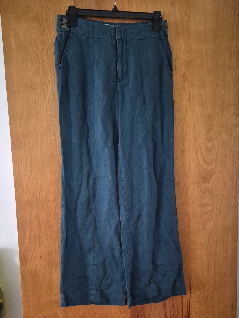 Sundance- Teal Linen Blend Pants - Casual Straight WideLeg